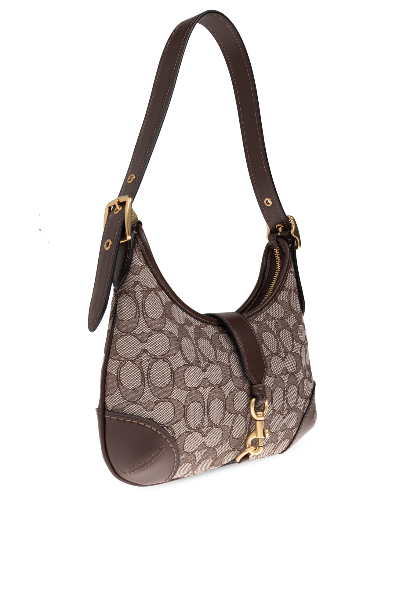 ショルダーバッグ・ポシェット Coach Signature Hamptons Hobo Bag - Coach - Canvas - Brown Brown 